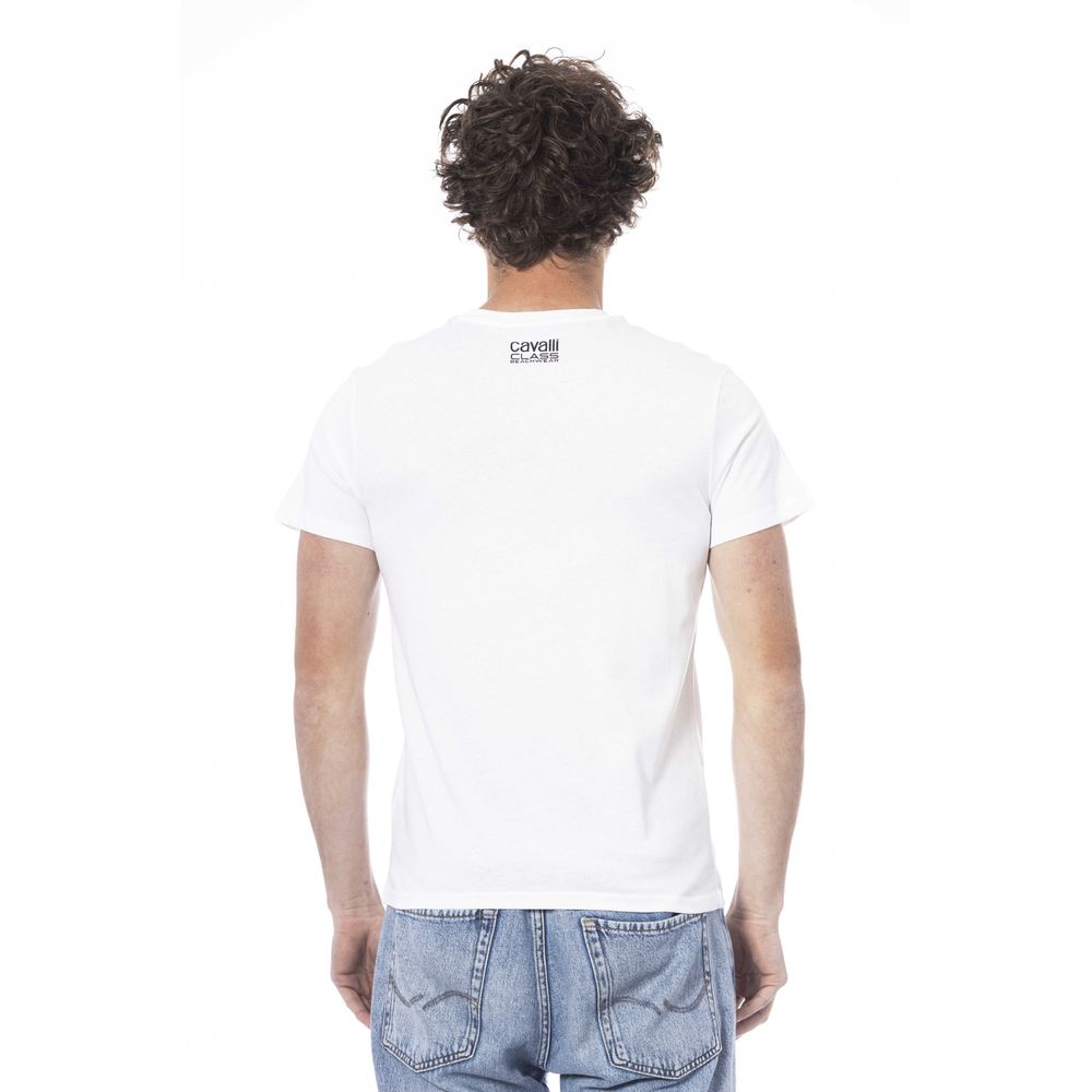 Cavalli Class White Cotton Men T-shirt