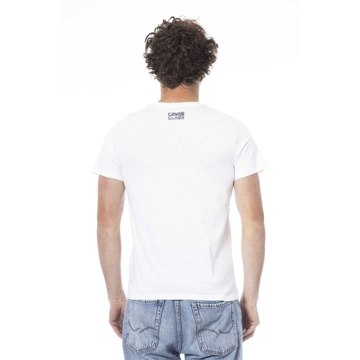 Cavalli Class White Cotton Men T-shirt