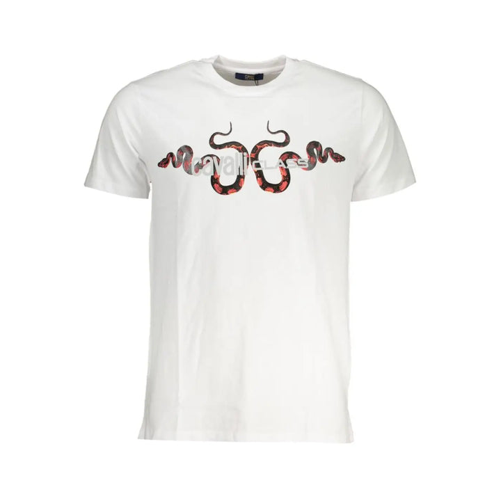 Cavalli Class White Cotton Men T-shirt