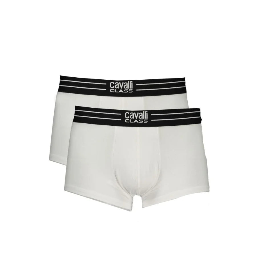 Cavalli Class White Cotton Men’s Boxer Briefs