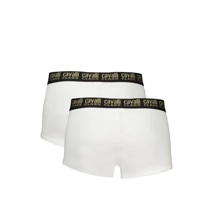 Cavalli Class White Cotton Men’s Boxer Briefs