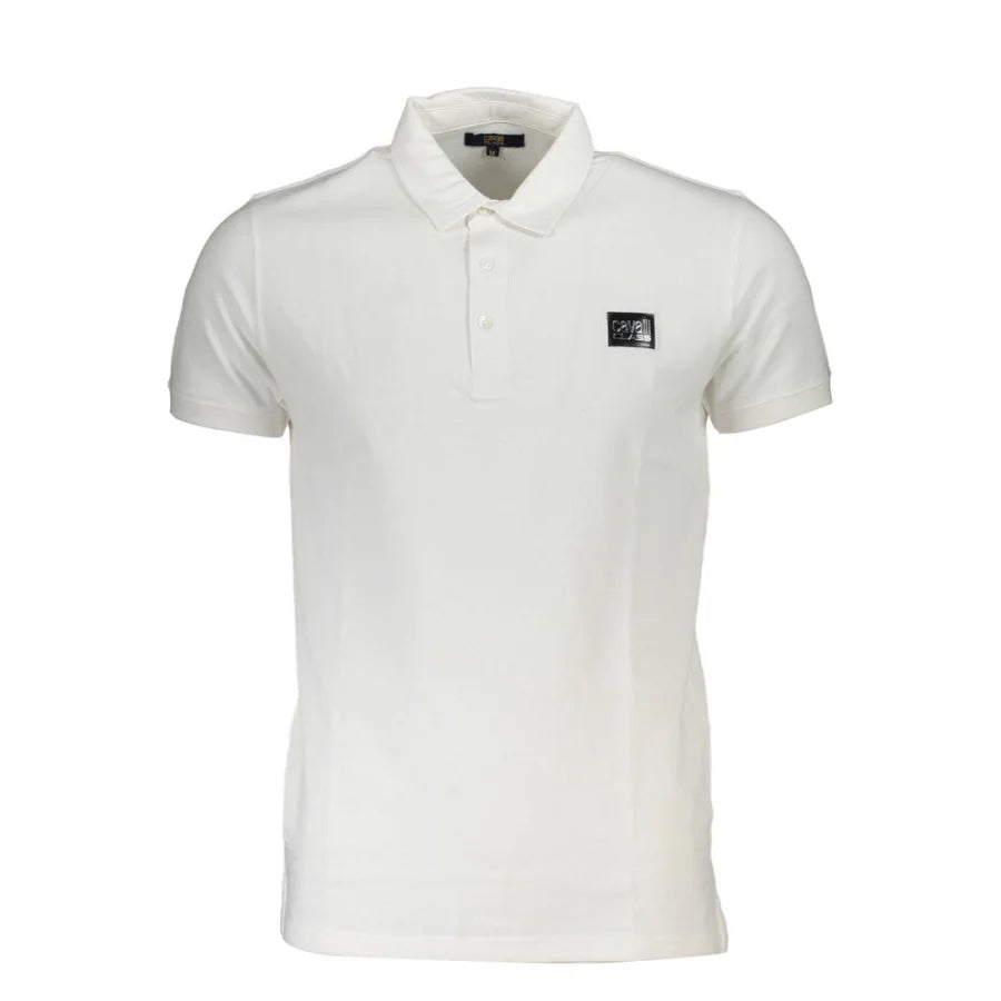 Cavalli Class White Cotton Men’s Polo Shirt
