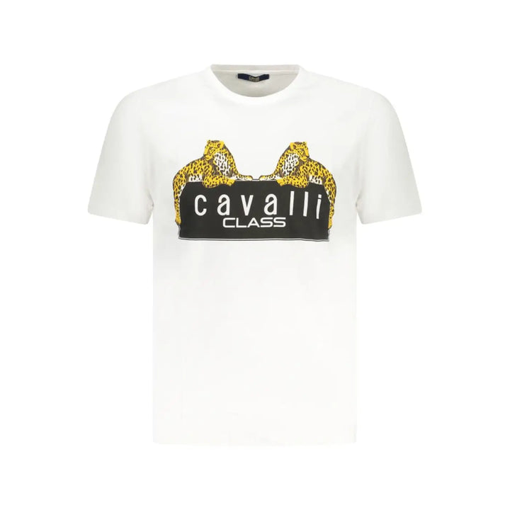 Cavalli Class White Cotton Men’s T-shirt