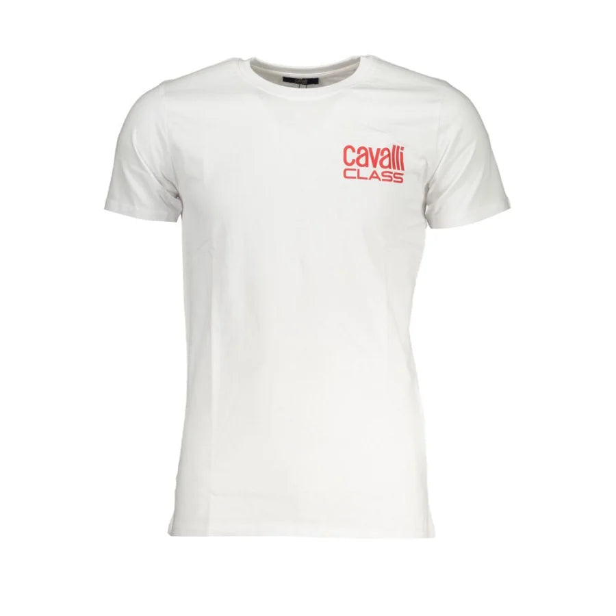 Cavalli Class White Cotton Men’s T-Shirt