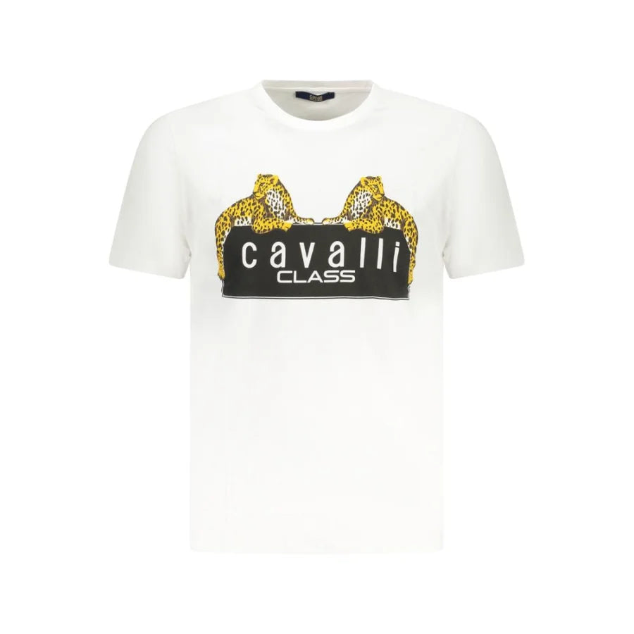 Cavalli Class White Cotton Men’s T-Shirt