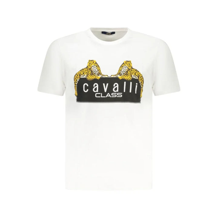 Cavalli Class White Cotton Men’s T-Shirt