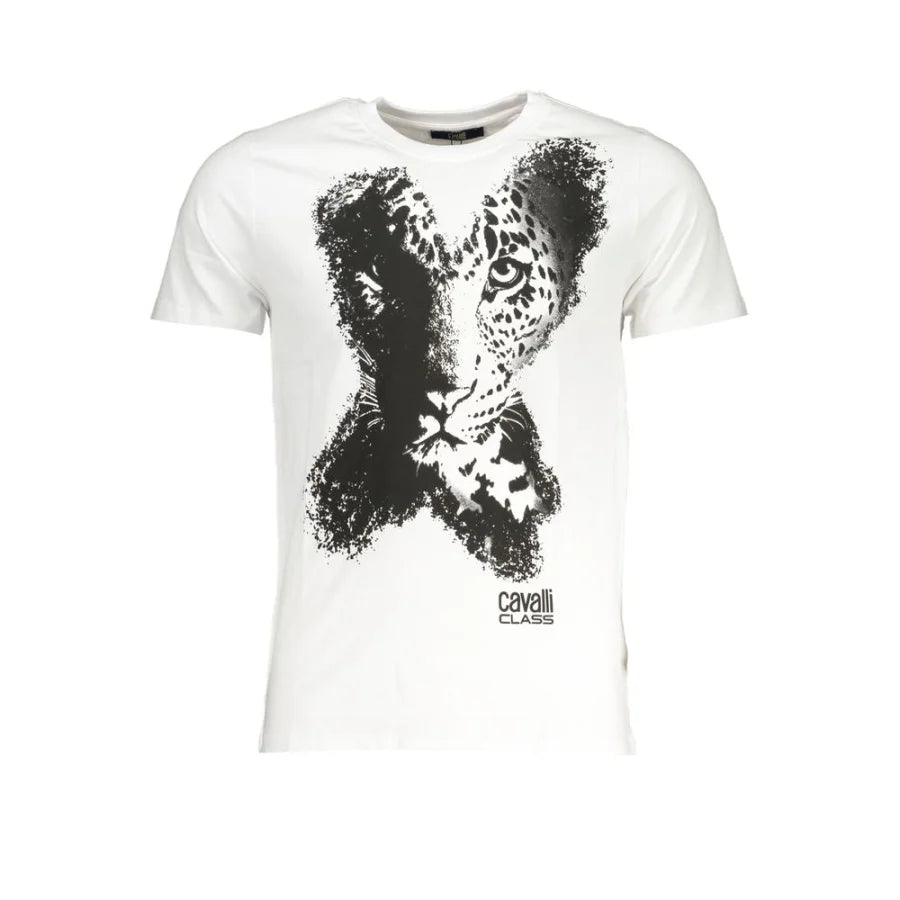 Cavalli Class White Cotton Men’s T-Shirt