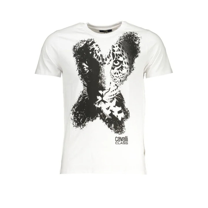 Cavalli Class White Cotton Men’s T-Shirt