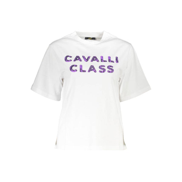 Cavalli Class - White Cotton T-Shirt