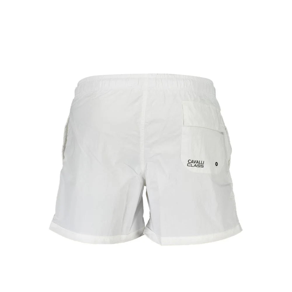 Cavalli Class White Polyamide Men’s Swim Boxer