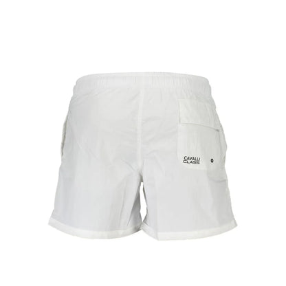 Cavalli Class White Polyamide Men’s Swim Boxer