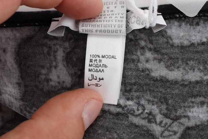 Cavalli - Gray Leopard Modal T-Shirt Blouse Top