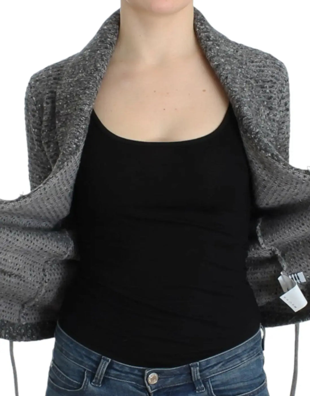 Cavalli Gray wool knitted cardigan