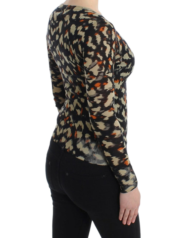 Cavalli Sweaters - Women’s Multicolor V-neck Wool Jumper