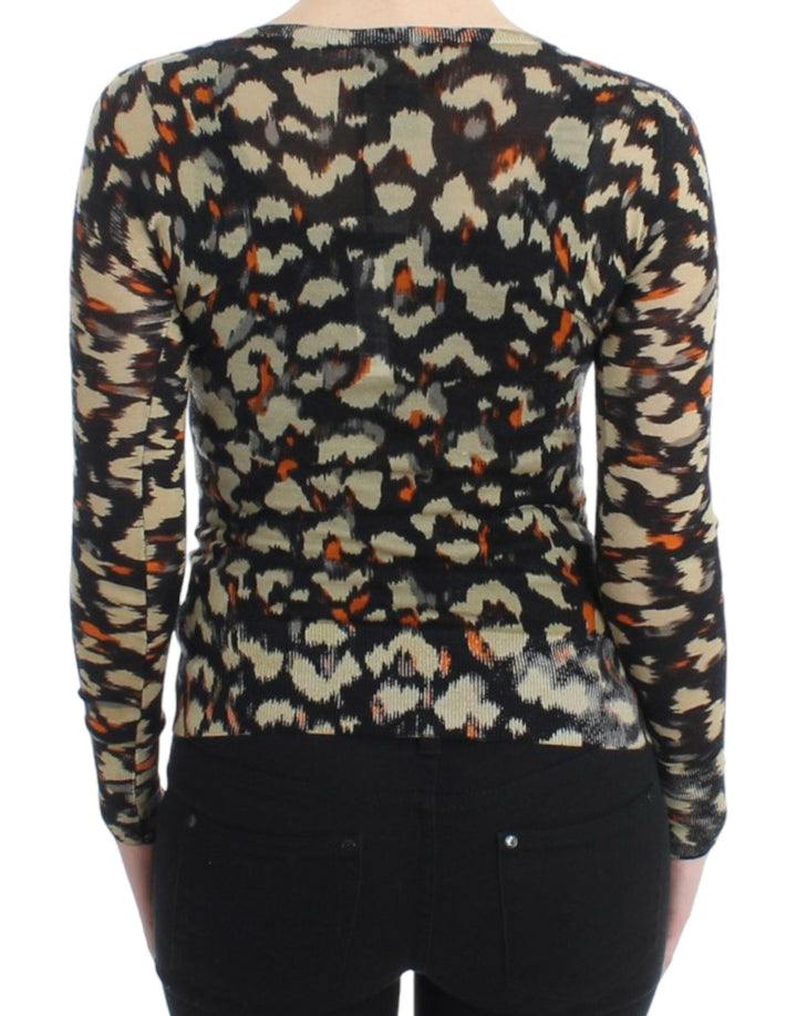 Cavalli Sweaters - Women’s Multicolor V-neck Wool Jumper