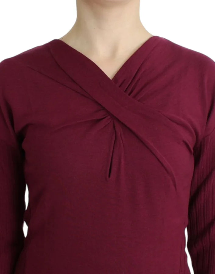 Cavalli Purple knitted wool sweater
