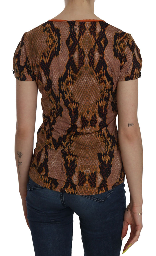 Just Cavalli - Snake Skin Print Short Sleeve Top T-shirt