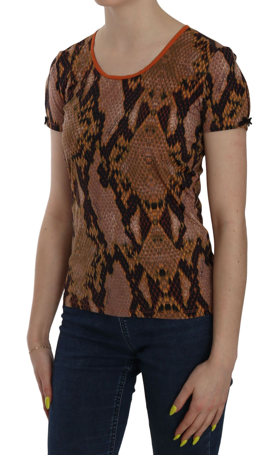 Just Cavalli - Snake Skin Print Short Sleeve Top T-shirt