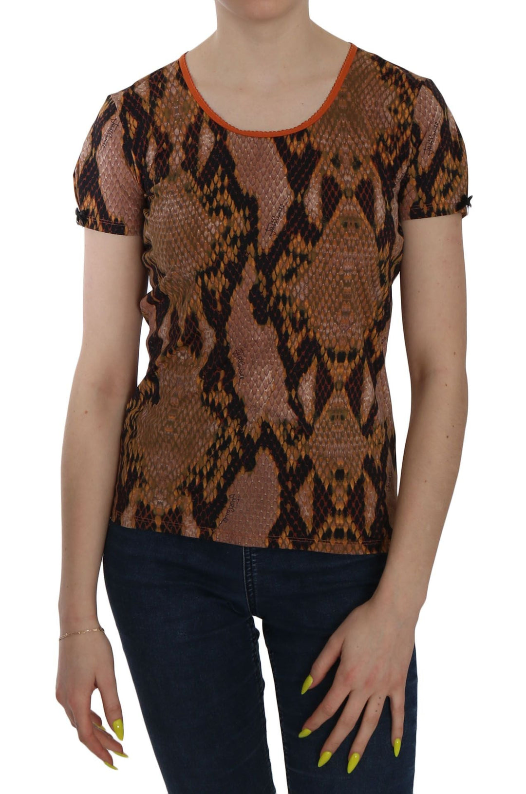 Just Cavalli - Snake Skin Print Short Sleeve Top T-shirt