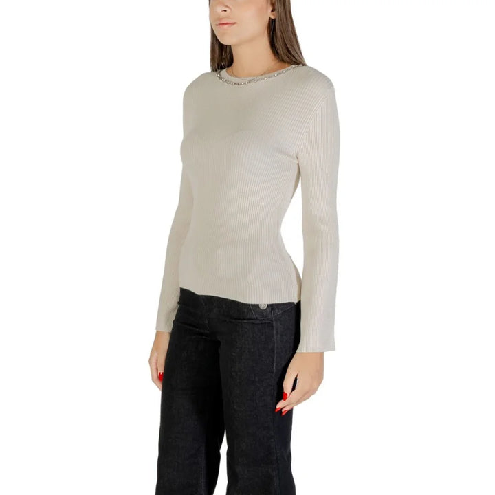 Only Beige Viscose Sweatshirt