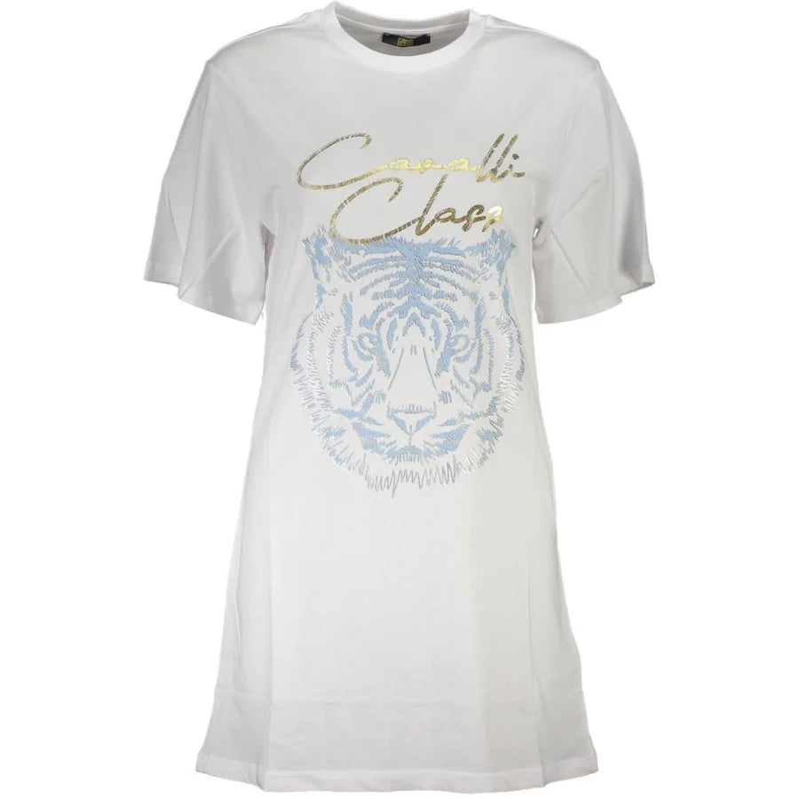 Cavalli Class Bianco Cotton Women T-Shirt