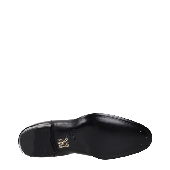 Celine Black Leather Ankle Boots
