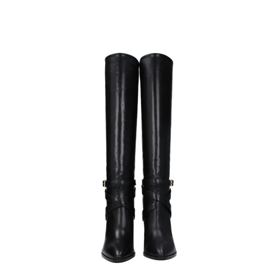Celine Black Leather High Heel Boots