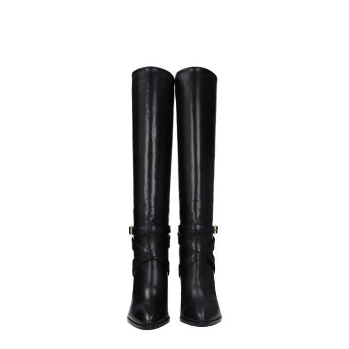 Celine Black Leather High Heel Boots