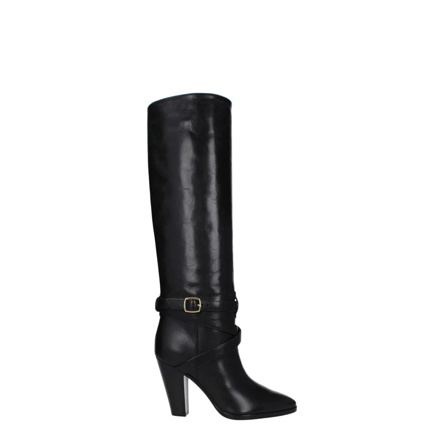 Celine Black Leather High Heel Boots