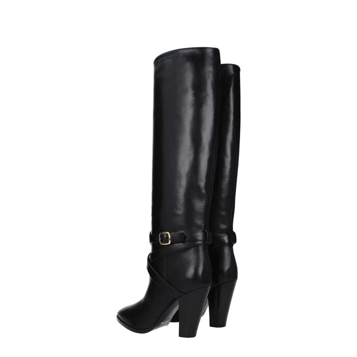 Celine Black Leather High Heel Boots