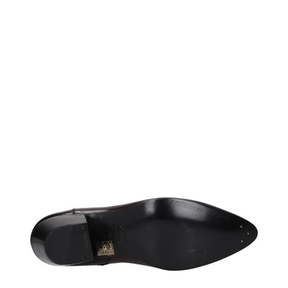 Celine Red Leather Ankle Boots with Vintage Effect