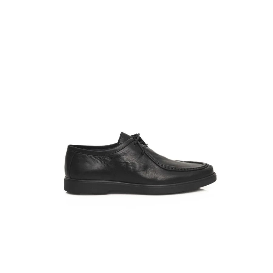 Cerruti 1881 Black Leather Men Derby Shoe