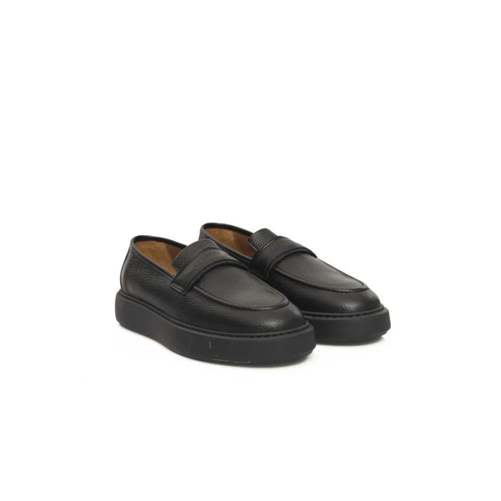 Cerruti 1881 Black Leather Men Loafer