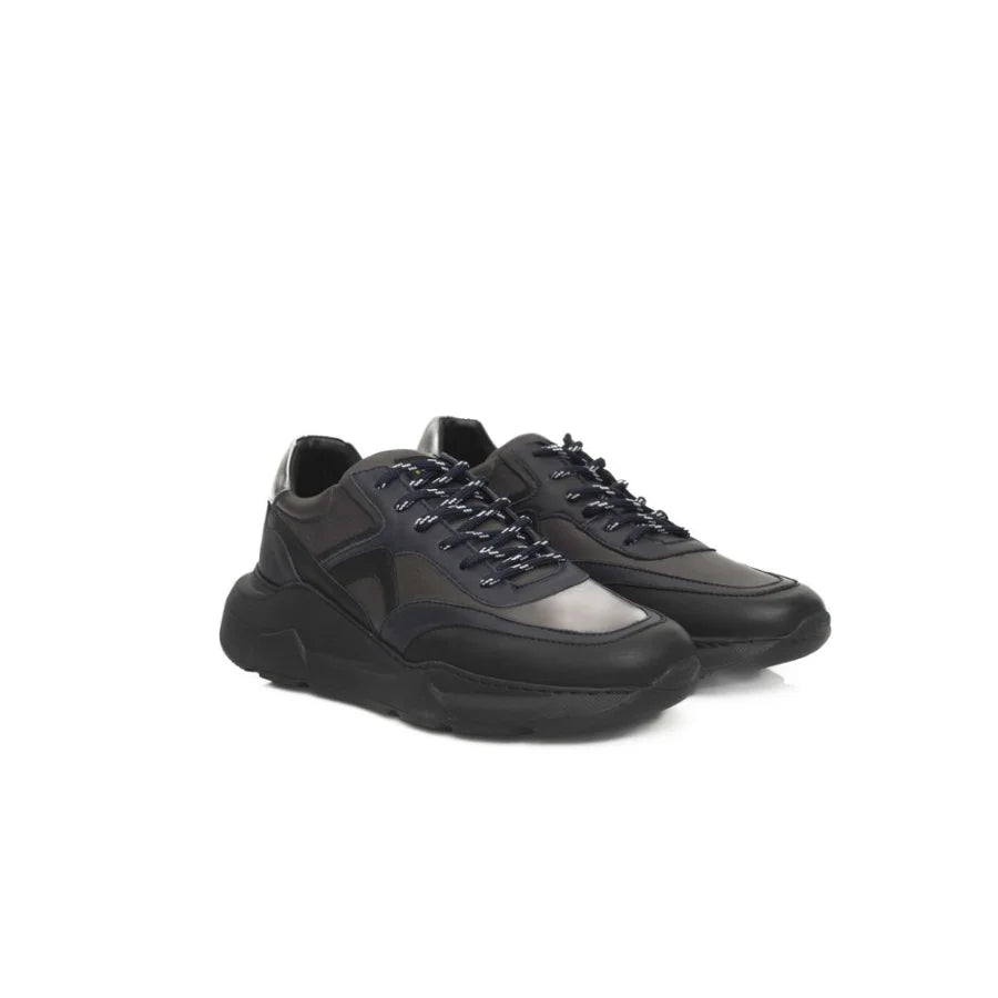 Cerruti 1881 Blue Cowhide Men Sneaker
