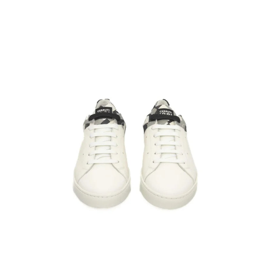 Cerruti 1881 White Calfskin Men Sneaker