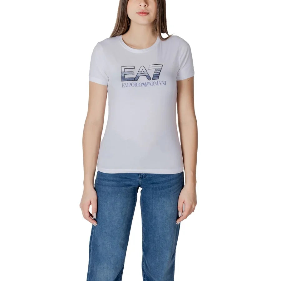 EA7 Emporio Armani White Cotton T-Shirt