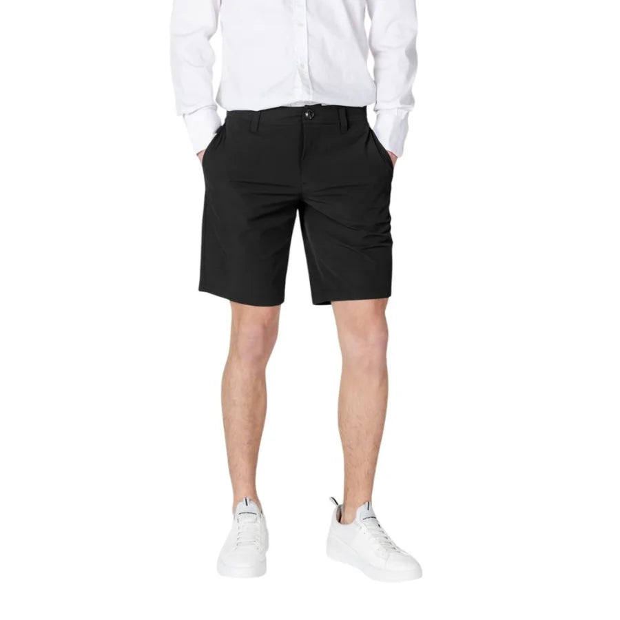 Armani Exchange Black Polyamide Bermuda Shorts