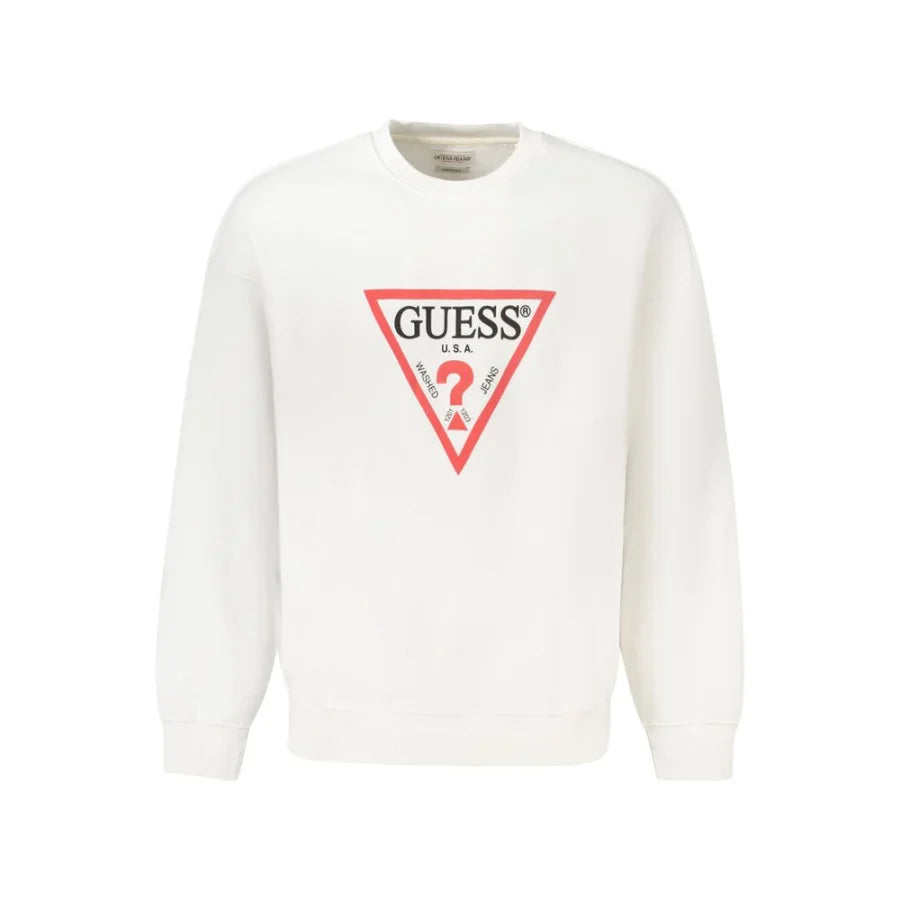 Guess Jeans White Cotton Men’s Sweater