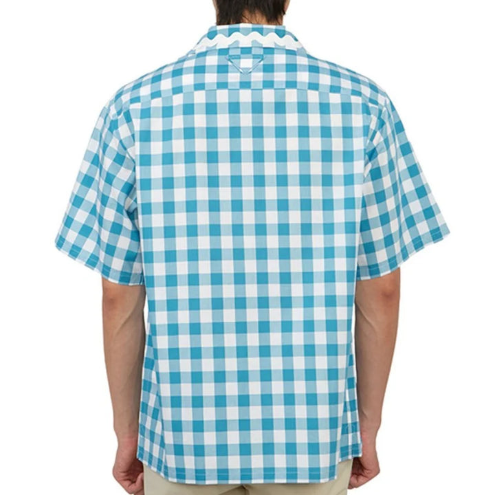 Prada Blue Cotton Pattern Shirt