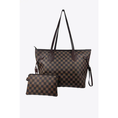 Stylish Checkered PVC Two-Piece Bag Set for the Fashion-Forward Bags Shoulder bags Trendsi