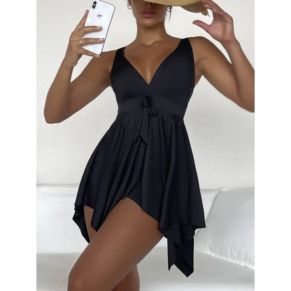 Chic Bow-Tied V-Neck Swimsuit - Shop Now! Trendsi