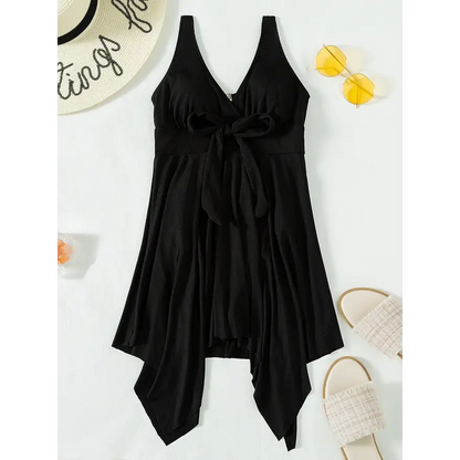 Chic Bow-Tied V-Neck Swimsuit - Shop Now! Trendsi