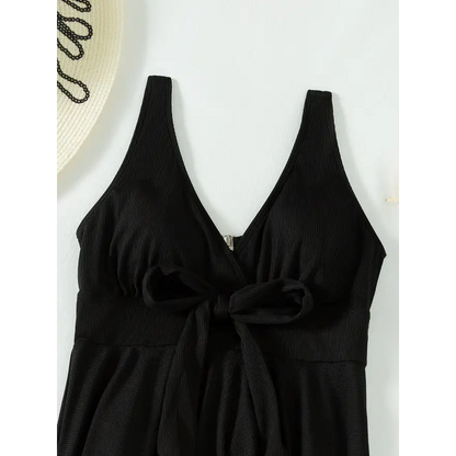 Chic Bow-Tied V-Neck Swimsuit - Shop Now! Trendsi