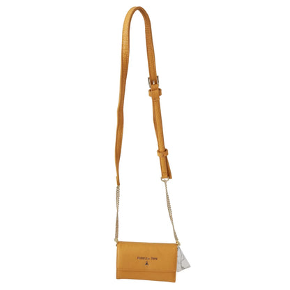 Chic PATRIZIA PEPE Yellow Leather Shoulder Bag with Handle Patrizia Pepe