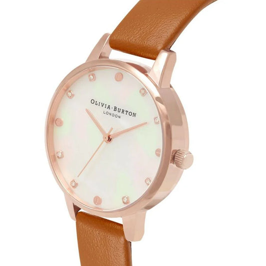 Chic Pink and Brown Quartz Watch Womens Fashion Clothing Accessory Olivia Burton