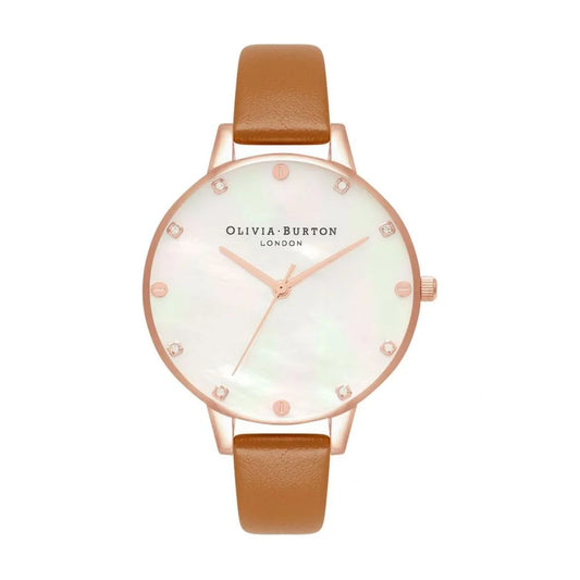 Chic Pink and Brown Quartz Watch Womens Fashion Clothing Accessory Olivia Burton