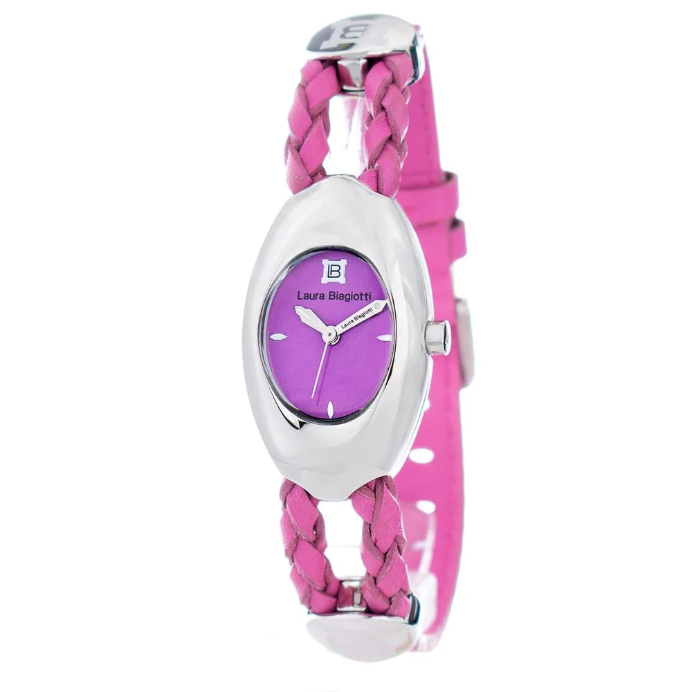 Chic Pink Leather Quartz Watch for Fashion and Clothing Lovers Laura Biagiotti