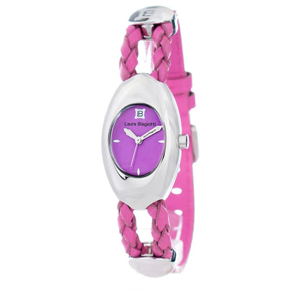 Chic Pink Leather Quartz Watch for Fashion and Clothing Lovers Laura Biagiotti