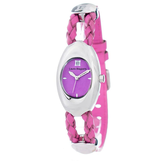 Chic Pink Leather Quartz Watch for Fashion and Clothing Lovers Laura Biagiotti