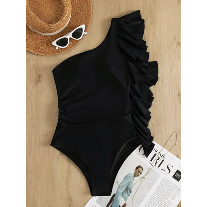 Chic Ruffle One-Shoulder Swimsuit - Shop Now! Trendsi